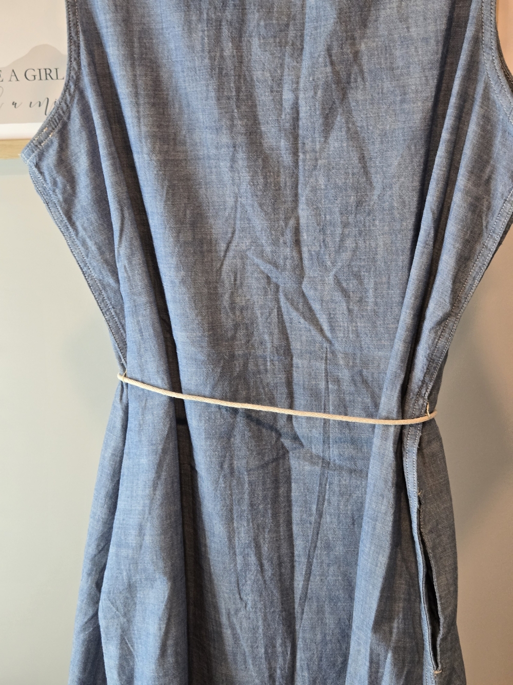 Levi's Chambray 100% Cotton Sleeveless Midi Dress in Blue - Picture 13 of 16